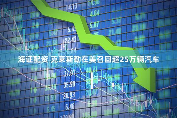 海证配资 克莱斯勒在美召回超25万辆汽车
